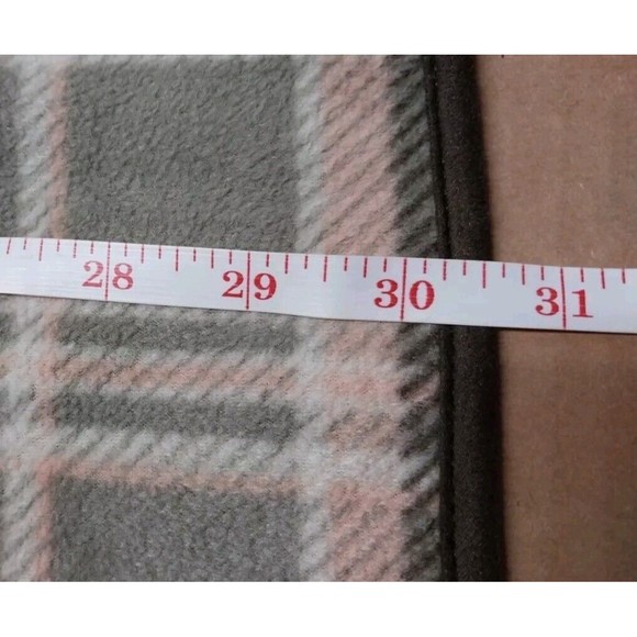 Woolrich Blanket Wrap One Size Brown Plaid Reversible Fleece Cape Shawl Poncho - Picture 7 of 8